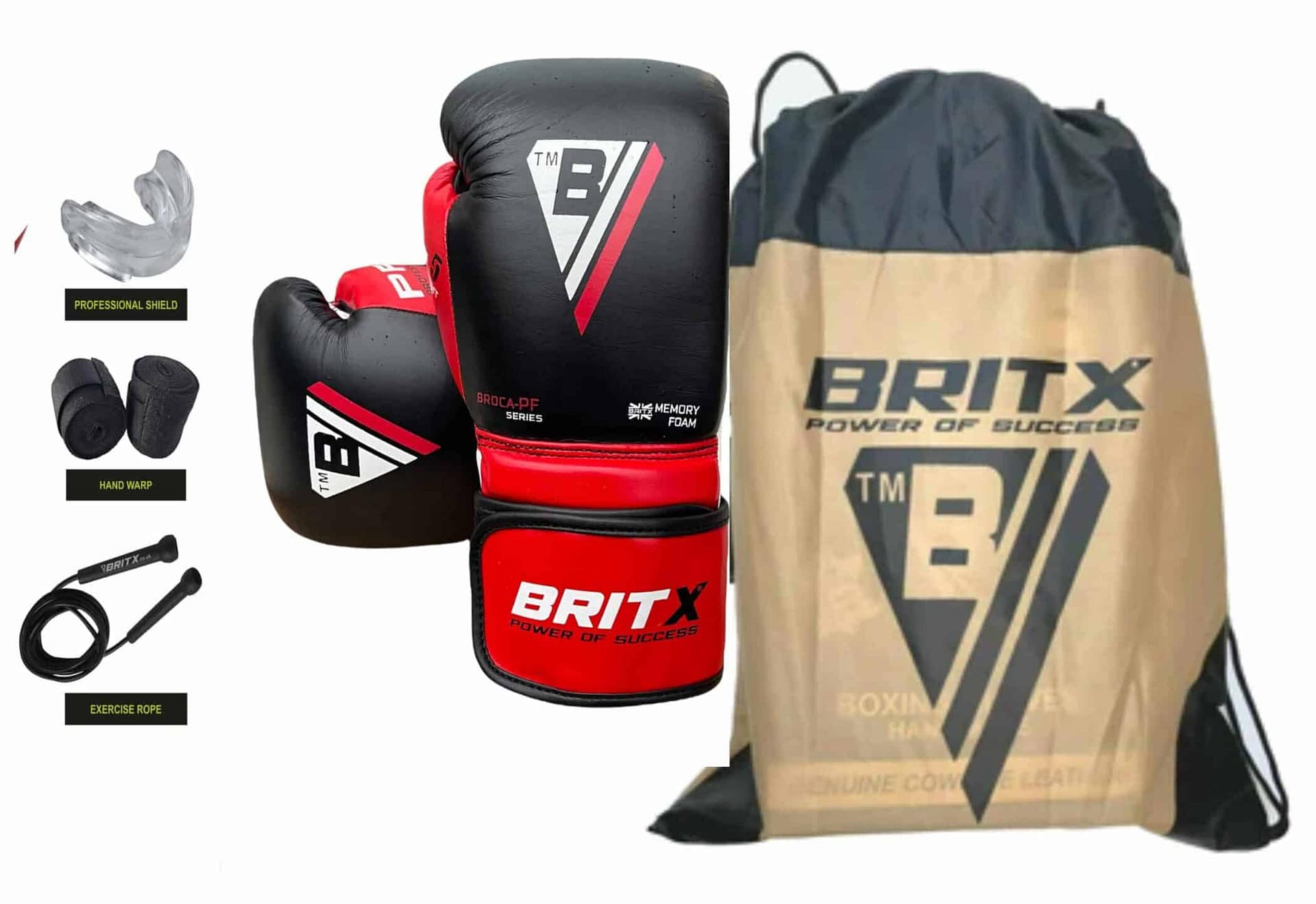 BRITX Boxing Gloves Cowhide Leather Competition Training Sparring
